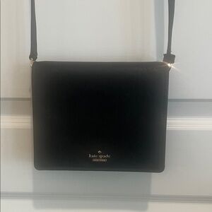 kate spade Black Structured Crossbody with Gold Logo